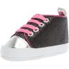 imageLuvable Friends BabyGirls Sparkly Sneaker Crib ShoeBlack With Pink Laces