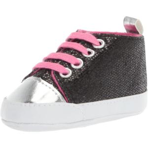 imageLuvable Friends BabyGirls Sparkly Sneaker Crib ShoeBlack With Pink Laces