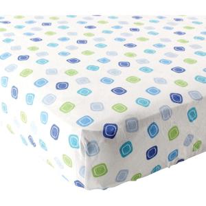 imageLuvable Friends Unisex Baby Fitted Playard Sheet White One SizeBlue Geometric