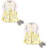 imageHudson Baby Baby Girls Cotton Dress Cardigan and Shoe Multipack SetLemon 6piece