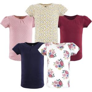 imageHudson Baby Unisex Baby Short Sleeve TshirtsBlush Navy Floral