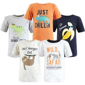 imageHudson Baby Unisex Baby Short Sleeve TshirtsCool Safari