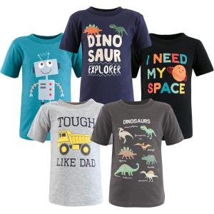 imageHudson Baby Unisex Baby Short Sleeve TshirtsDino Truck Robot