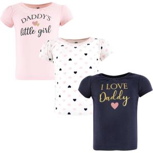imageHudson Baby Unisex Baby Short Sleeve TshirtsGirl Daddy Pink Navy