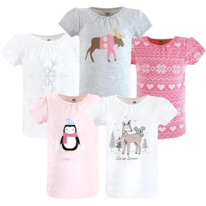 imageHudson Baby Unisex Baby Short Sleeve TshirtsGirl Winter Animals