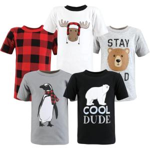 imageHudson Baby Unisex Baby Short Sleeve TshirtsWinter Penguin Moose