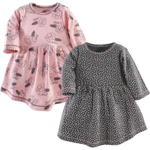 imageLuvable Friends Hudson Baby LongSleeve Dresses 2pkBloom Feather