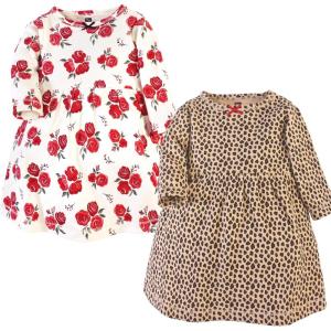 imageLuvable Friends Hudson Baby LongSleeve Dresses 2pkBlush Leopard Print