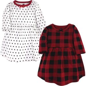 imageLuvable Friends Hudson Baby LongSleeve Dresses 2pkFestive Red