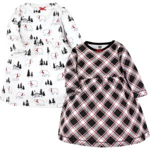 imageLuvable Friends Hudson Baby LongSleeve Dresses 2pkForest Cub