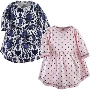 imageLuvable Friends Hudson Baby LongSleeve Dresses 2pkIndigo Weave