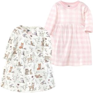 imageLuvable Friends Hudson Baby LongSleeve Dresses 2pkMystic Woods