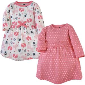 imageLuvable Friends Hudson Baby LongSleeve Dresses 2pkPink Woodland