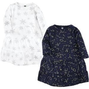 imageLuvable Friends Hudson Baby LongSleeve Dresses 2pkShimmering Winter Star