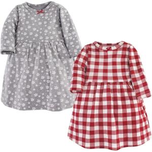 imageLuvable Friends Hudson Baby LongSleeve Dresses 2pkWinter Flurry