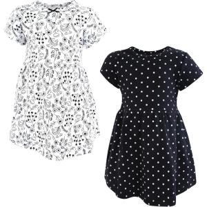 imageLuvable Friends Hudson Baby Sleeveless Dresses 2pkBlack White Floral