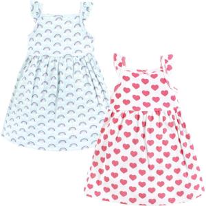 imageLuvable Friends Hudson Baby Sleeveless Dresses 2pkPastel Cloudy Rainbow