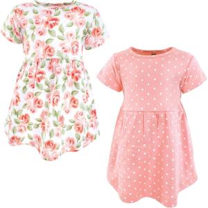 imageLuvable Friends Hudson Baby Sleeveless Dresses 2pkPetal Pink Pattern