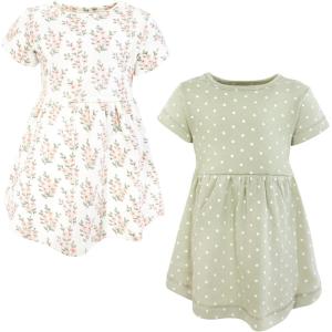 imageLuvable Friends Hudson Baby Sleeveless Dresses 2pkSage Florals Bloom