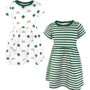 imageLuvable Friends Hudson Baby Sleeveless Dresses 2pkShamrock Stripe