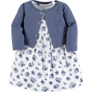 imageLuvable Friends babygirls Dress and CardiganBlue Floral