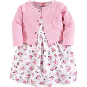 imageLuvable Friends babygirls Dress and CardiganPink Floral