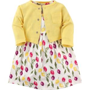 imageLuvable Friends babygirls Dress and CardiganTulips