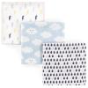 imageLuvable Friends Unisex Baby Cotton Flannel Receiving Blankets Tribe 4Pack One SizeBoy Clouds 3pack