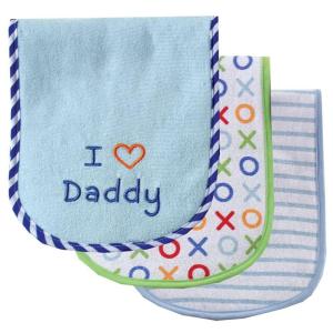 imageLuvable Friends I Love Burp Cloths 3 Pack Blue Daddy