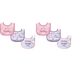 imageLuvable Friends Unisex Baby Cotton Drooler Bibs with Fiber Filling Pink Daddy One Size Pack of 2