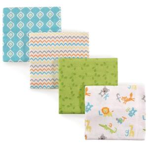 imageLuvable Friends Unisex Baby Cotton Flannel Receiving Blankets Tribe 4Pack One SizeAbc 4pack