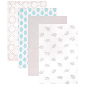 imageLuvable Friends Unisex Baby Cotton Flannel Receiving Blankets Tribe 4Pack One SizeElephant 4pack