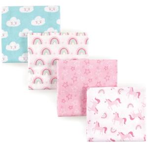 imageLuvable Friends Unisex Baby Cotton Flannel Receiving Blankets Tribe 4Pack One SizeRainbow 4pack