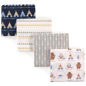 imageLuvable Friends Unisex Baby Cotton Flannel Receiving Blankets Tribe 4Pack One SizeTribe 4pack