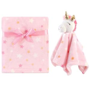 imageLuvable Friends Unisex Baby Unicorn Themed Baby Bedding Set Unicorn Blanket And Security Blanket One SizeUnicorn Blanket and Security Blanket