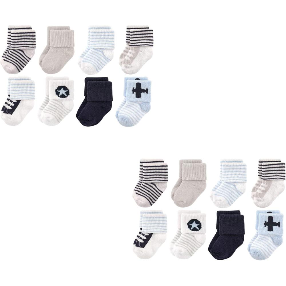 imageLuvable Friends Unisex Baby Crew Socks 6PackAirplane 16piece