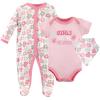 imageLuvable Friends Unisex Baby Sleep and Play Bodysuit and Bib Girls Rule 69 Months