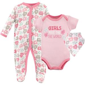 imageLuvable Friends Sleep and Play Bodysuit and Bib Girls Rule 36 Months