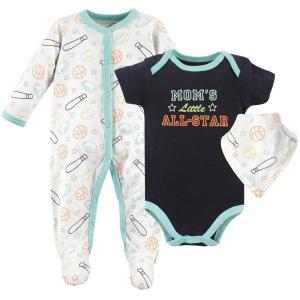 imageLuvable Friends Unisex Baby Sleep and Play Bodysuit and Bib Sports 69 Months