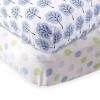 imageFitted Crib Sheet 2PackBlue CrosshatchBlue Tree