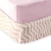 Tan Chevron/Pink