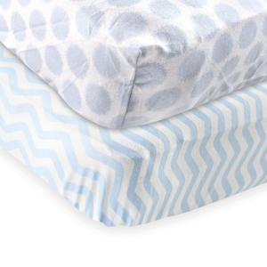 imageFitted Crib Sheet 2PackBlue ChevronBlue Dots