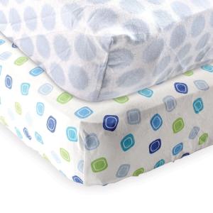 imageFitted Crib Sheet 2PackBlue GeoBlue Dots