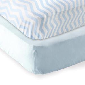 imageFitted Crib Sheet 2PackBlueBlue Chevron