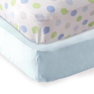 imageFitted Crib Sheet 2PackBlueBlue Crosshatch