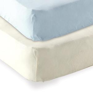 imageFitted Crib Sheet 2PackEcruBlue