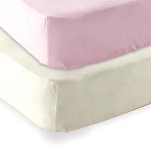 imageFitted Crib Sheet 2PackEcruPink