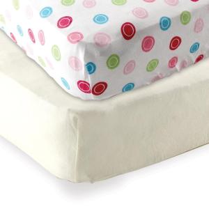 imageFitted Crib Sheet 2PackEcruPink Geo