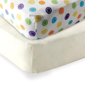 imageFitted Crib Sheet 2PackEcruYellow Geo