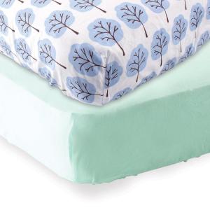 imageFitted Crib Sheet 2PackMintBlue Tree